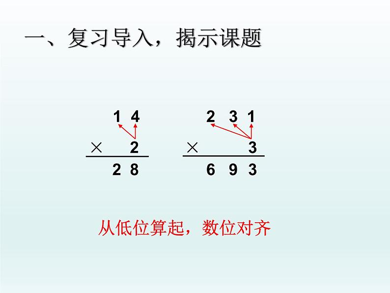 三年级下册数学课件 - 2 笔算乘法（不进位）   北京版（共15张PPT）第2页