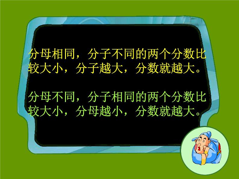 小学数学冀教版三年级下 8.1.3分数大小的比较 课件06