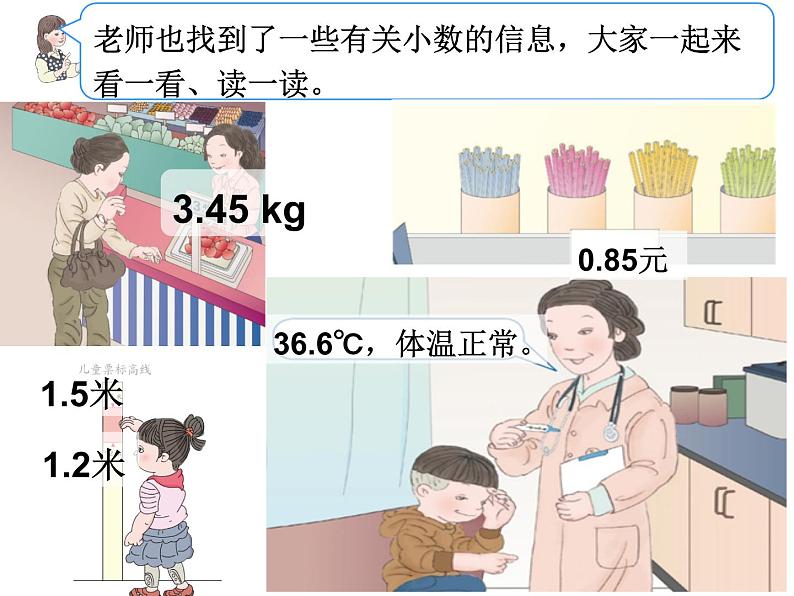 三年级数学下册课件-7.1  认识小数64-人教版（共11张PPT）第3页