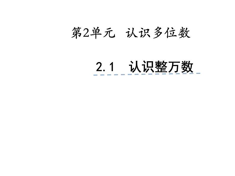 四年级数学下册课件-2.1认识整万数   苏教版（共22张PPT）第1页