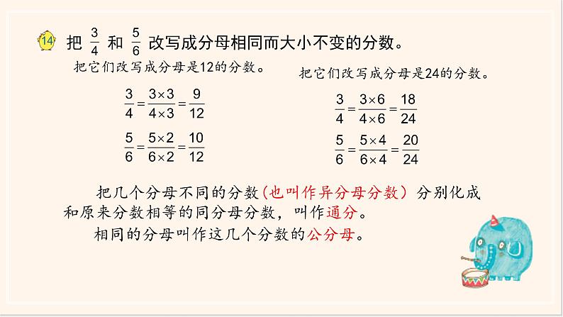 苏教版数学五下《通分和通分练习》课件第2页