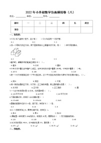 2022年小升初数学仿真模拟卷（八）（有答案，带解析）