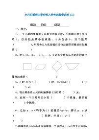 小升初重点中学分班入学考试真题试卷（三）（无答案）