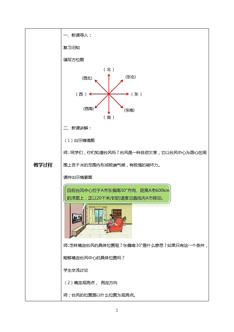人教版小学数学六年级上册2.1《用方向和距离确定物体的位置》PPT课件+教学设计+同步练习02