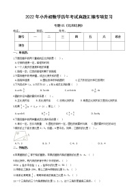 2022年小升初数学历年考试真题汇编专项复习 专题05《比和比例》（有答案，带解析）