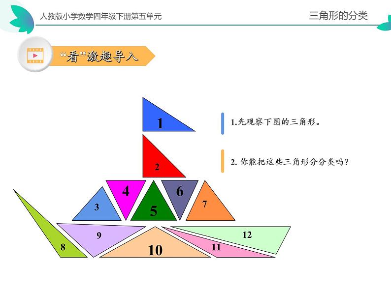 四年级数学下册课件-5.2三角形的分类45-人教版（共22张PPT）第2页