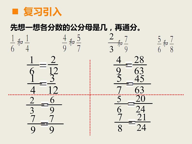 小学数学西师大版五年级下 4.1分数加减法 课件第3页