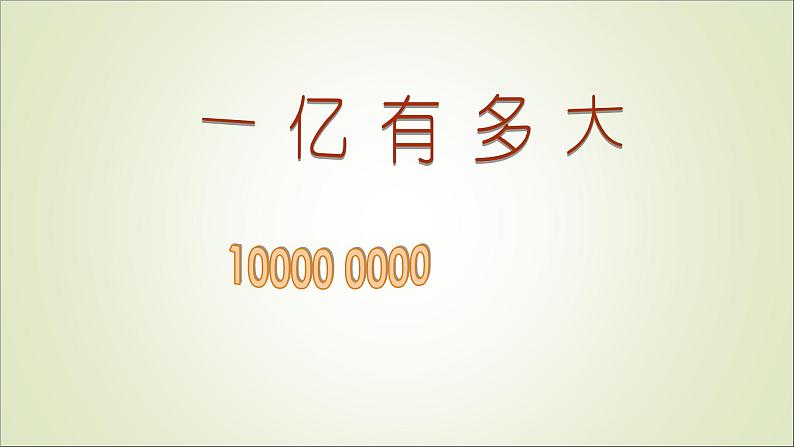 苏教版小学数学四下 4.4一亿有多大 课件01