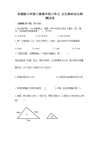 小学数学苏教版六年级下册六 正比例和反比例课时作业