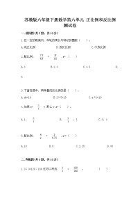 苏教版六年级下册六 正比例和反比例同步练习题