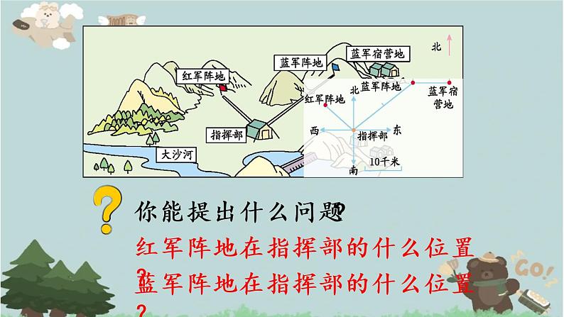 2021-2022学年青岛版数学五年级下册 四 走进军营 方向与位置 信息窗一（用角度和距离确定位置）课件06