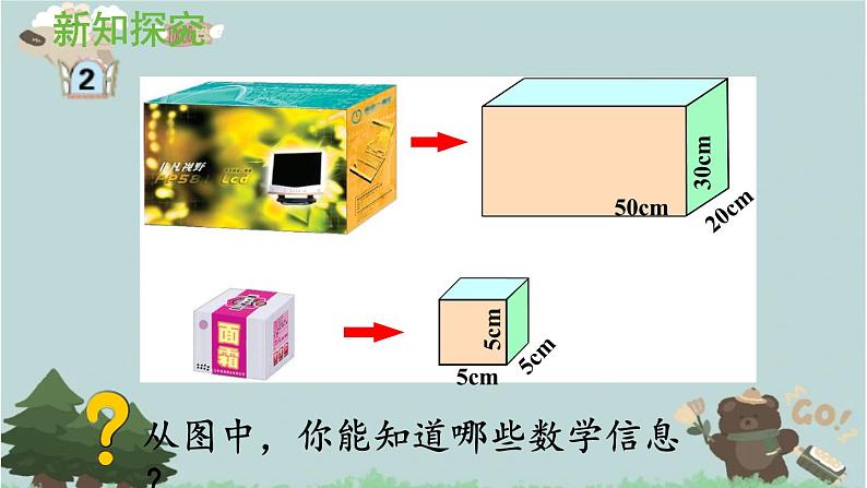 2021-2022学年青岛版数学五年级下册 七 包装盒 长方体和正方体 信息窗二（长方体和正方体的表面积）课件第5页