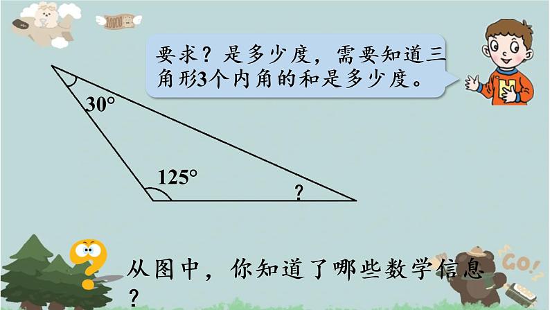 2021-2022学年青岛版数学四年级下册 四 巧手小工匠 认识多边形 信息窗二 （三角形的内角和）课件第4页