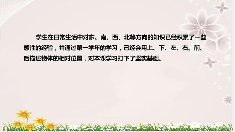 人教版小学数学三年下册《认识东、南、西、北四个方向》说课稿（附反思、板书）课件第8页