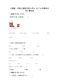 小学数学人教版一年级上册6 11～20各数的认识达标测试