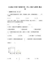 小学数学北京版六年级下册圆柱与圆锥练习题