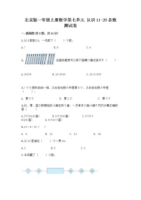 北京版一年级上册七 认识11～20各数当堂检测题