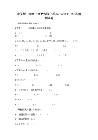 小学数学北京版一年级上册七 认识11～20各数同步测试题