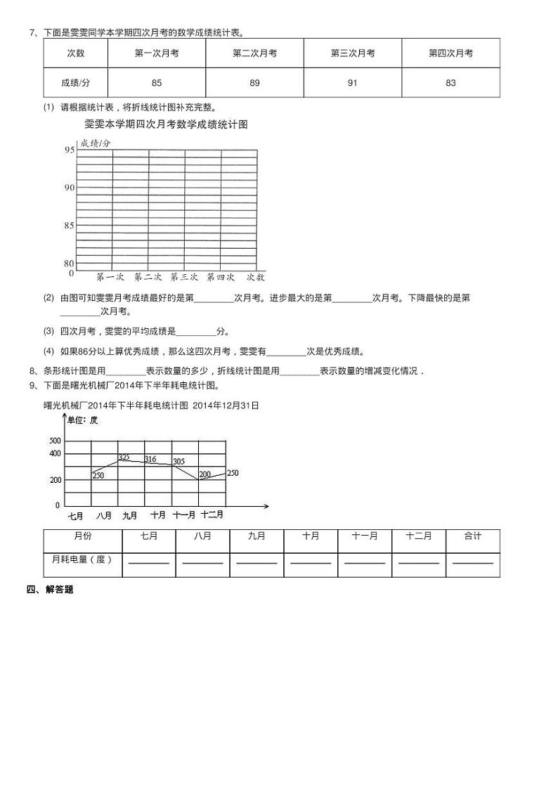 2020-2021学年北师大版数学四年级下册6.3栽蒜苗（二）同步测试02
