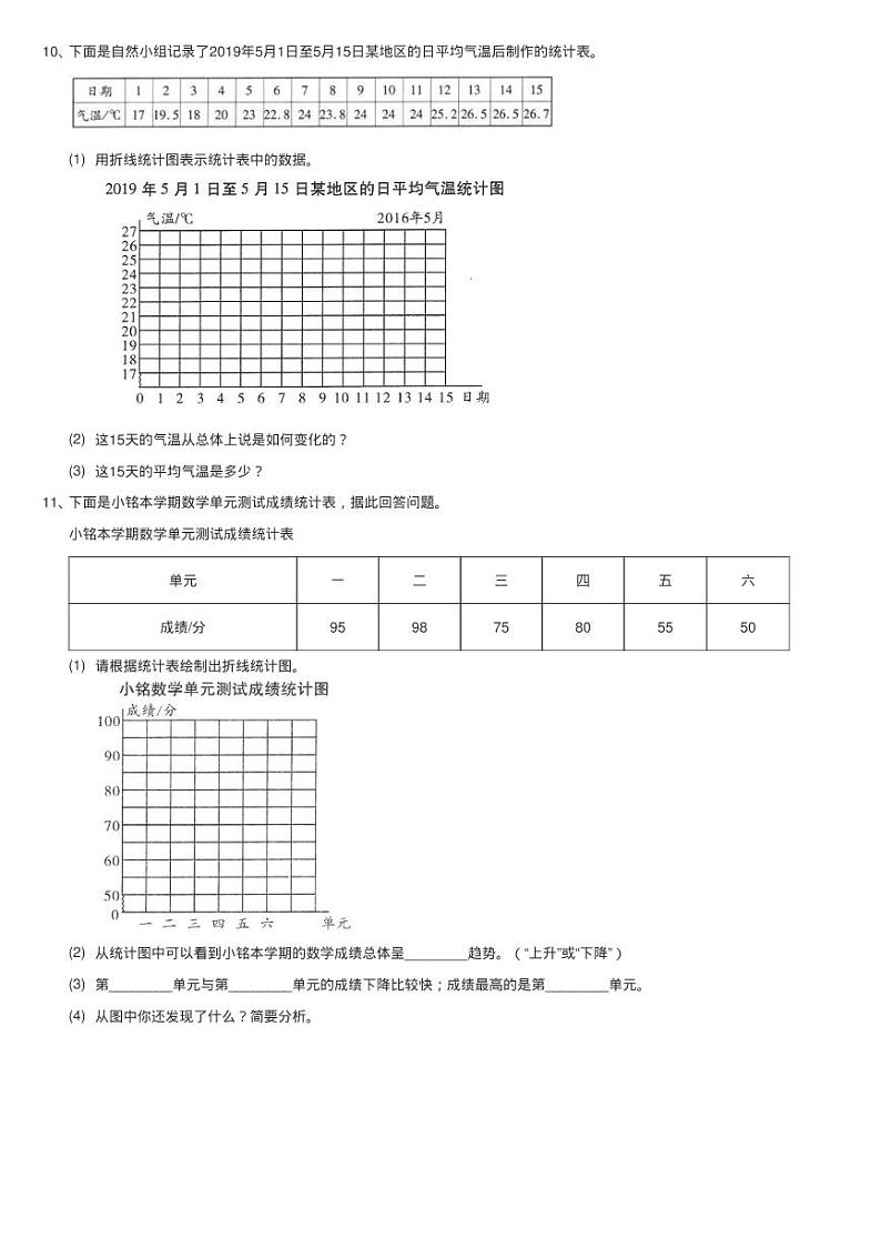 2020-2021学年北师大版数学四年级下册6.3栽蒜苗（二）同步测试03
