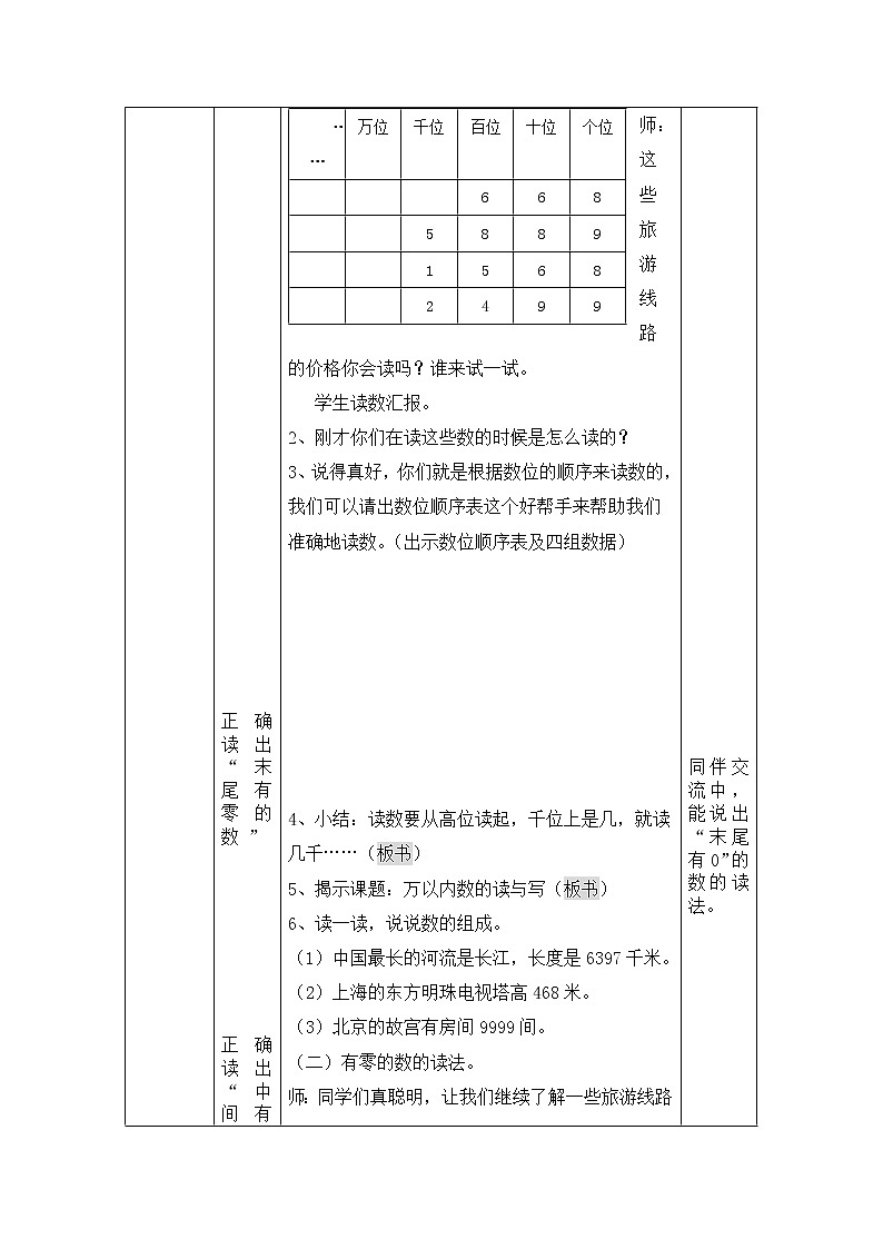 二年级下册数学教案-7.2  万以内数的读写及大小比较 ▏沪教版02