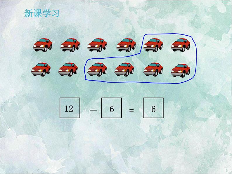 2022-2023学年冀教版数学一年级上册 第九单元 20以内的减法 第3课时 12减几 课件第6页