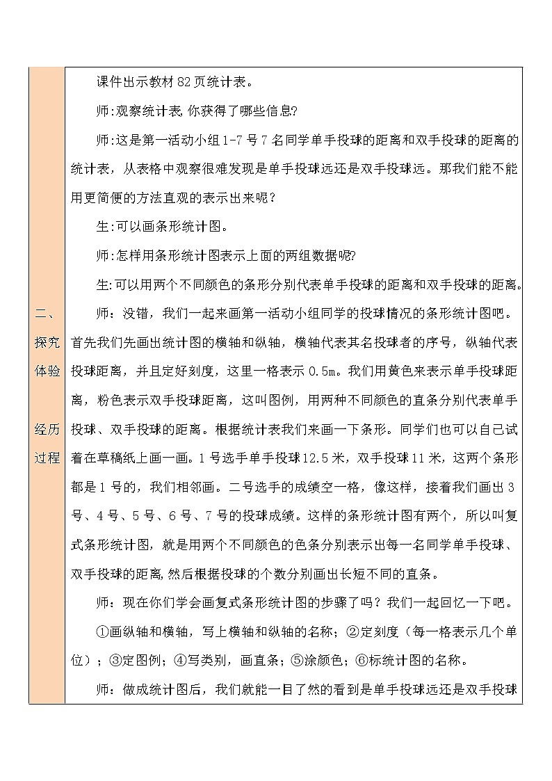 北师大版五年级下册数学教案第1课时 复式条形统计图第3页