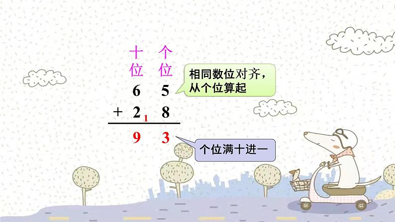 苏教版数学一年级下 6 100以内的加法和减法（二）-两位数加两位数（进位）（2） 课件第3页