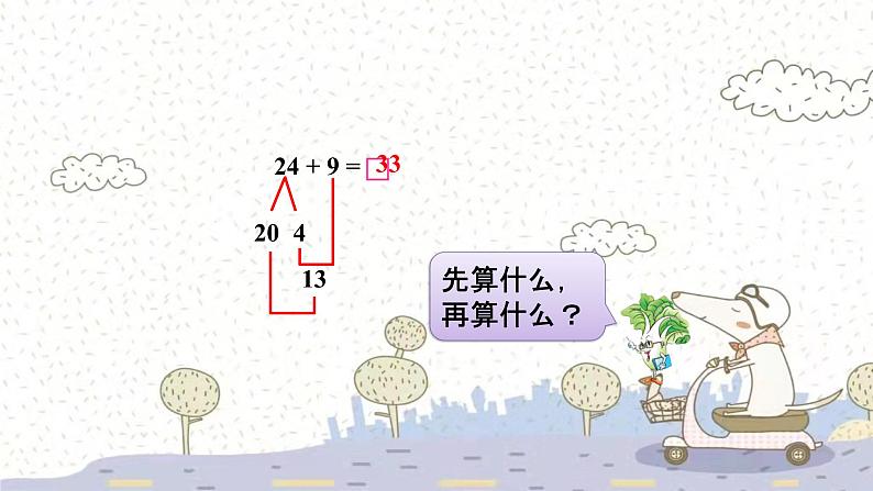 苏教版数学一年级下 6 100以内的加法和减法（二）-两位数加一位数（进位）（2） 课件第3页