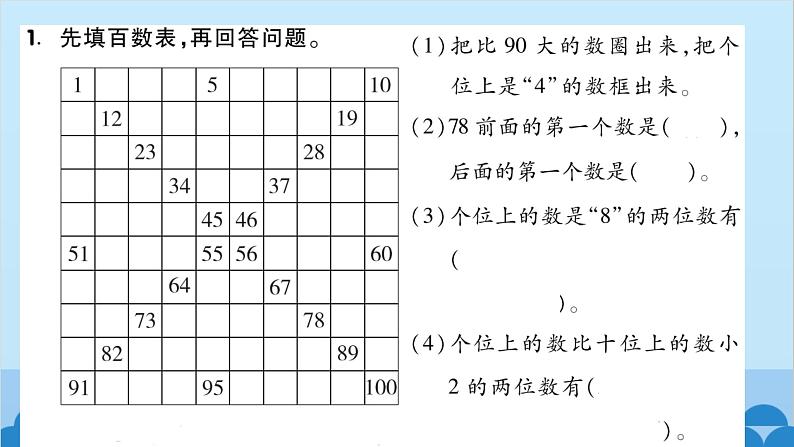 北师大版数学一年级下册 第3单元 生活中的数-第6课时  做个百数表 课件02