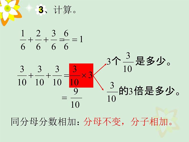 小学数学冀教版五年级下 4.1.1分数乘整数 课件03