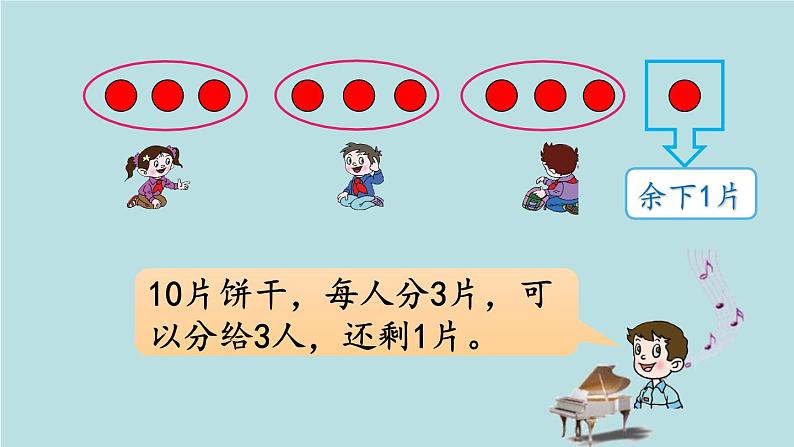 2021-2022学年青岛版数学二年级下册 一 野营 有余数的除法 信息窗一（有余数除法的认识） 课件第7页