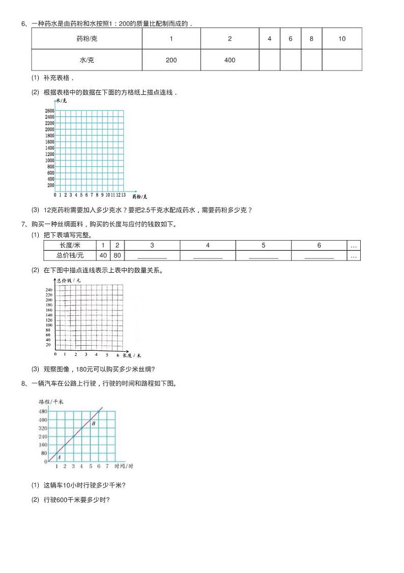2020-2021学年北师大版数学六年级下册4.3画一画同步测试03