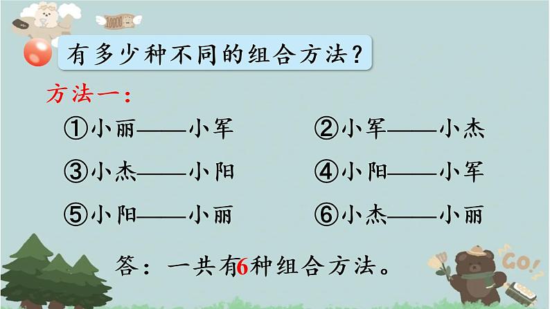 2021-2022学年青岛版数学五年级下册 智慧广场 简单的组合 课件第5页