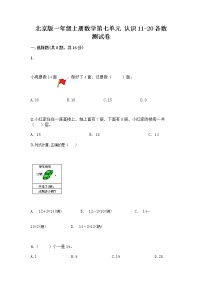 小学数学北京版一年级上册七 认识11～20各数课后测评