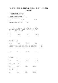 北京版一年级上册七 认识11～20各数达标测试