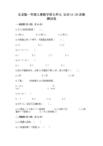 小学数学北京版一年级上册七 认识11～20各数课时训练