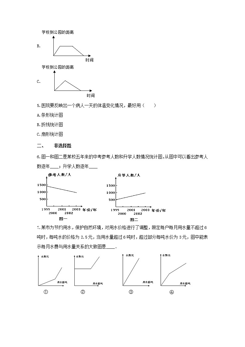 青岛版五年级数学上册《7.折线统计图》-单元测试7  无答案03
