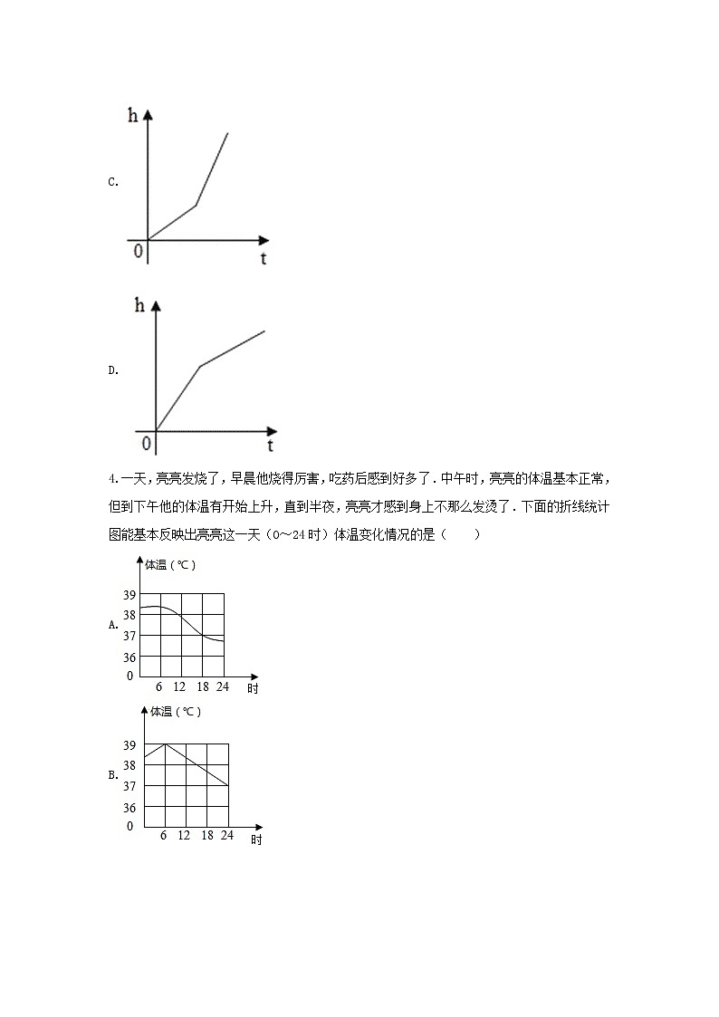 青岛版五年级数学上册《7.折线统计图》-单元测试2  无答案第3页