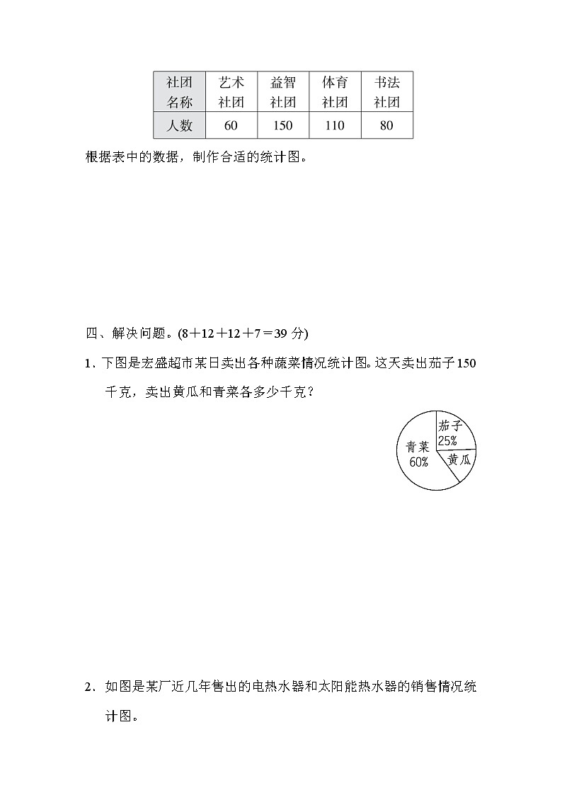 青岛版数学六年级小升初复习考点过关卷8统计与概率 (含答案)第3页