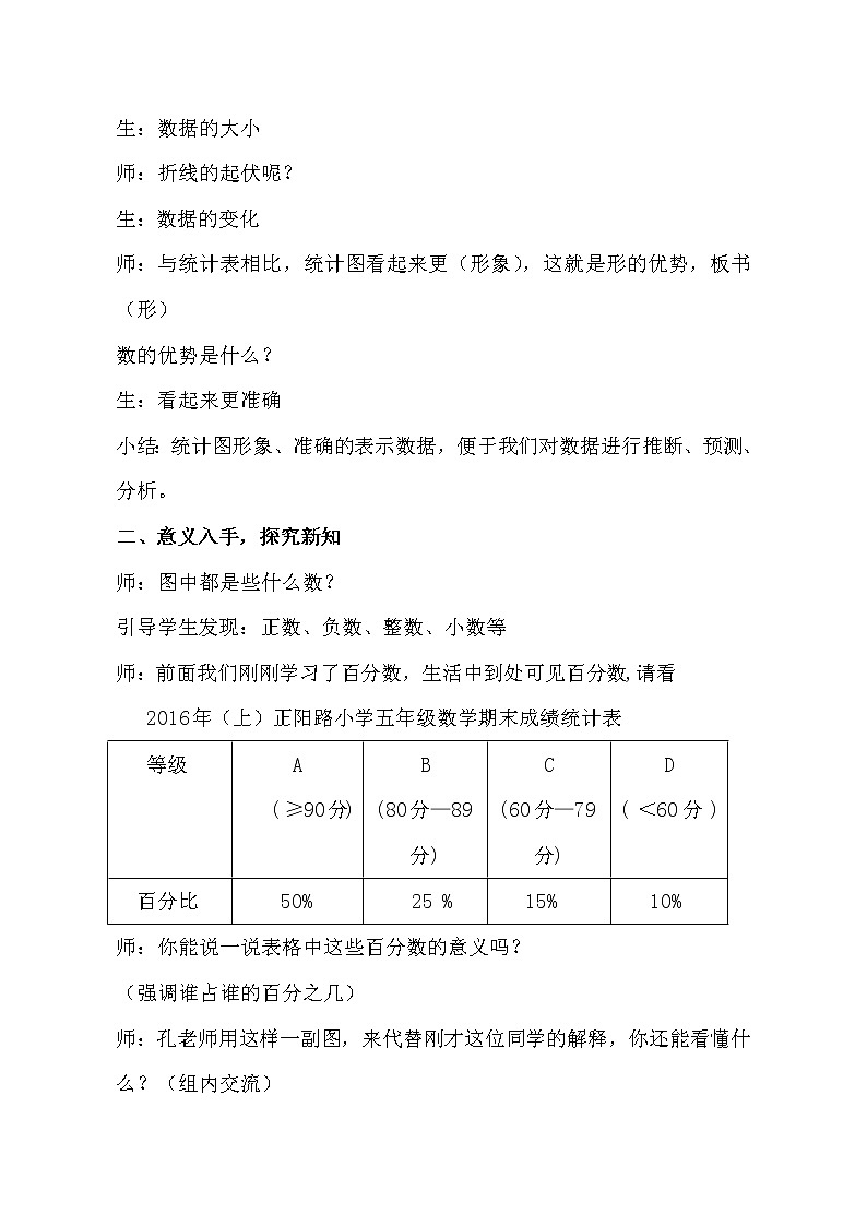 五年级下册数学教案－7.1扇形统计图 ｜青岛版（五四学制）03