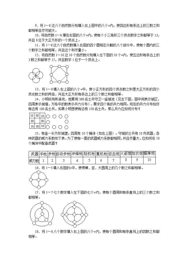 小学奥数训练题之数阵第2页