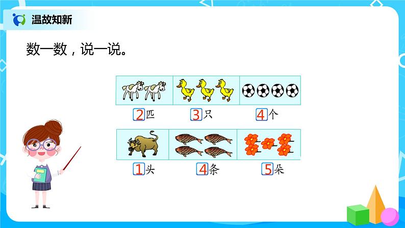 人教版数学一年级上册3.1《1～5的认识》课件+教学设计04