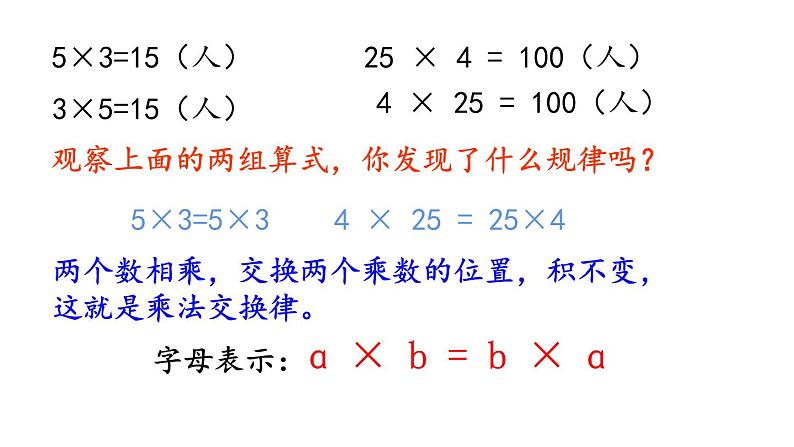 四年级数学下册课件-6乘法交换律和结合律及有关的简便计算463-苏教版第6页