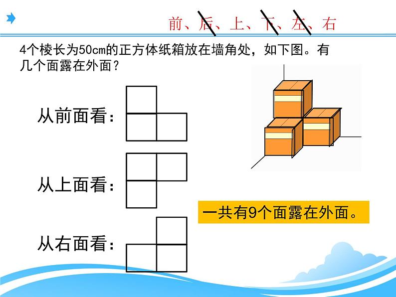 五年级数学下册课件-2.4 露在外面的面（3）-北师大版第3页