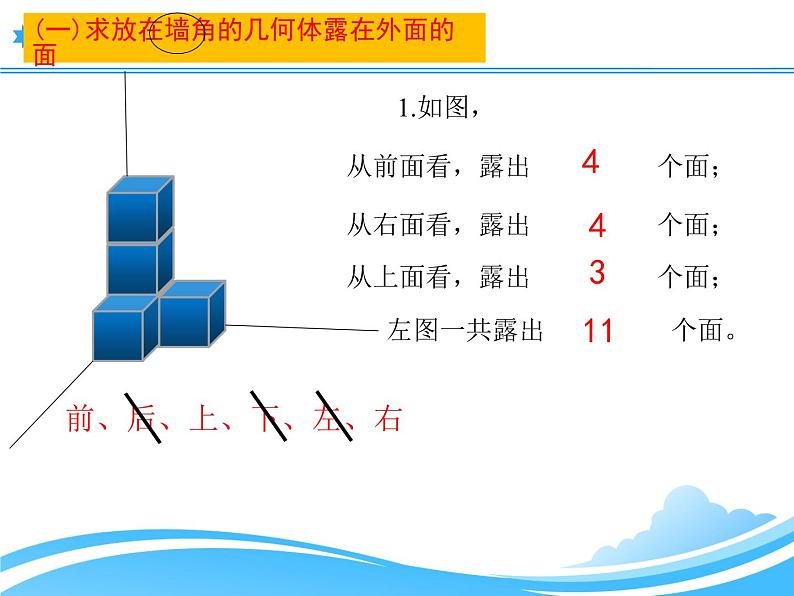 五年级数学下册课件-2.4 露在外面的面（3）-北师大版第5页