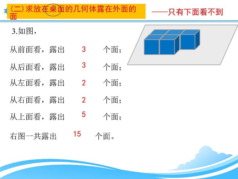 五年级数学下册课件-2.4 露在外面的面（3）-北师大版第7页