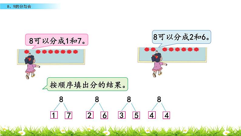 苏教版一年级上册数学第七单元课件,8,9的分与合1第7页