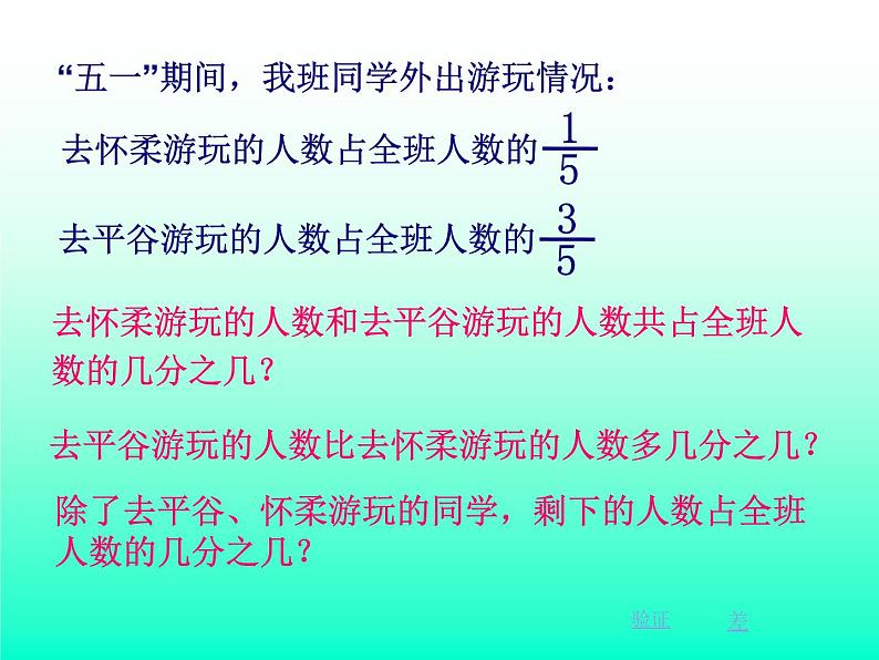 五年级下册数学课件 5.1 同分母的分数加法和减法 北京版第5页