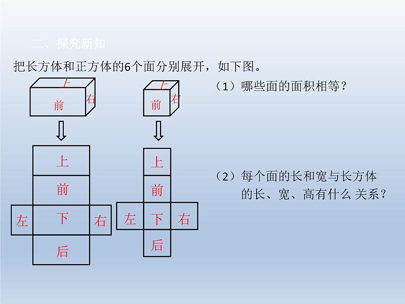 五年级下册数学课件 1.1 长方体和正方体表面积 北京版 (PPT共24张）第5页